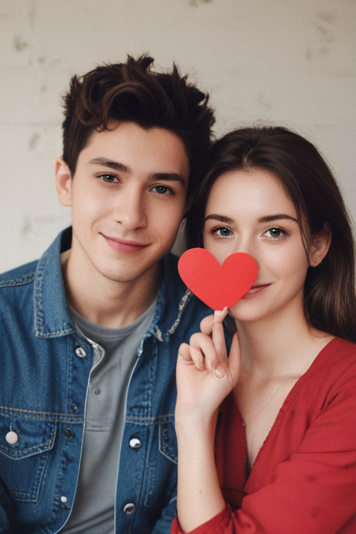 best friends with red hearts