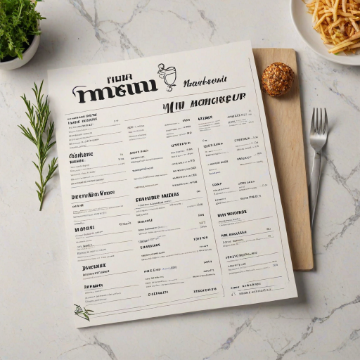 restaurant menu mockup