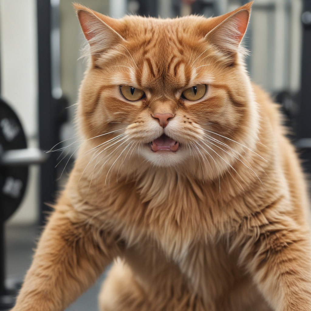 A Bodybuilder Cat Angry At The Gym A Bodybuilder Cat Angry At The Gym