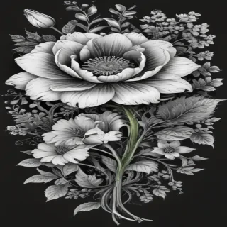 flower clip art black and white