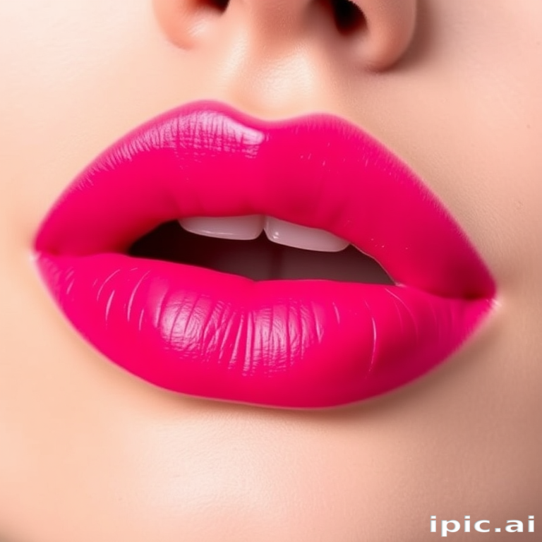 Ombre pink lips transitioning from pale blush to hot pink, "Raspberry Gradient" features a seamless color blend and a semi-matte finish for a modern twist