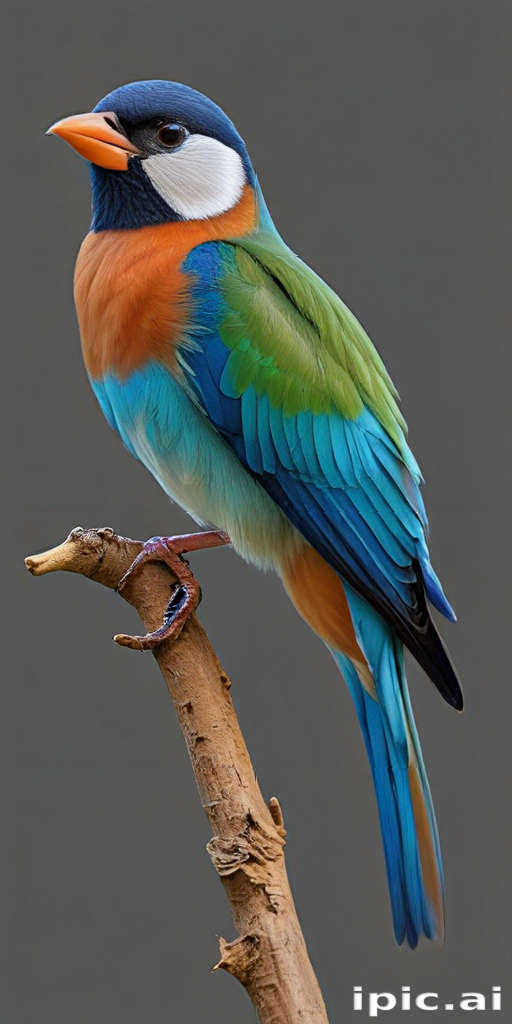 A Vibrant Bird Perched on a Branch Showcasing Stunning Feather Colors