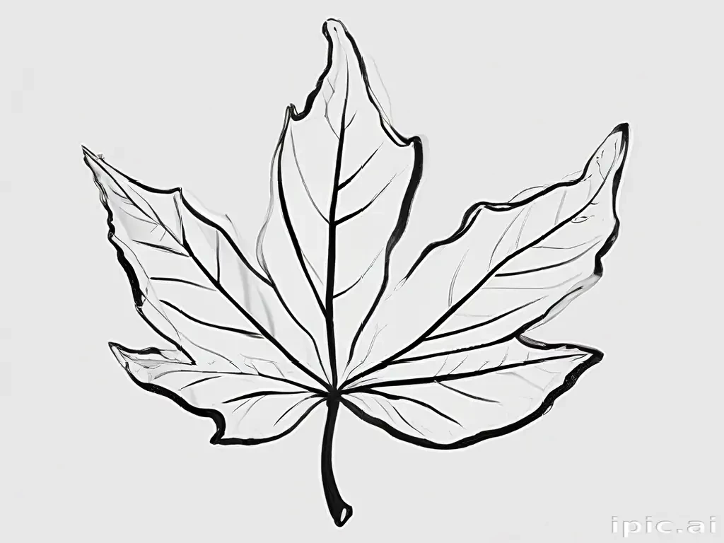 leaf clip art black and white