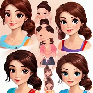 brunette cartoon characters