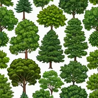 trees no background