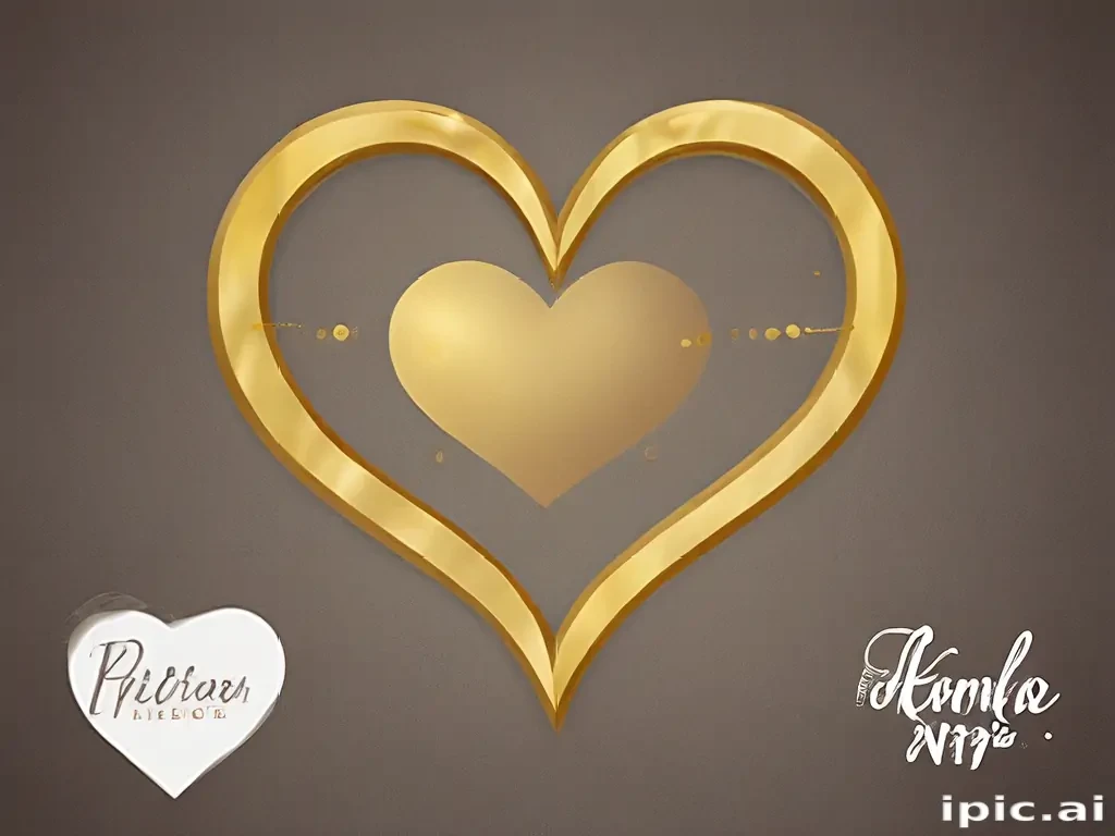 gold heart clipart
