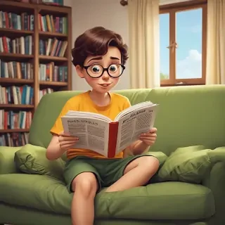 reading cartoon