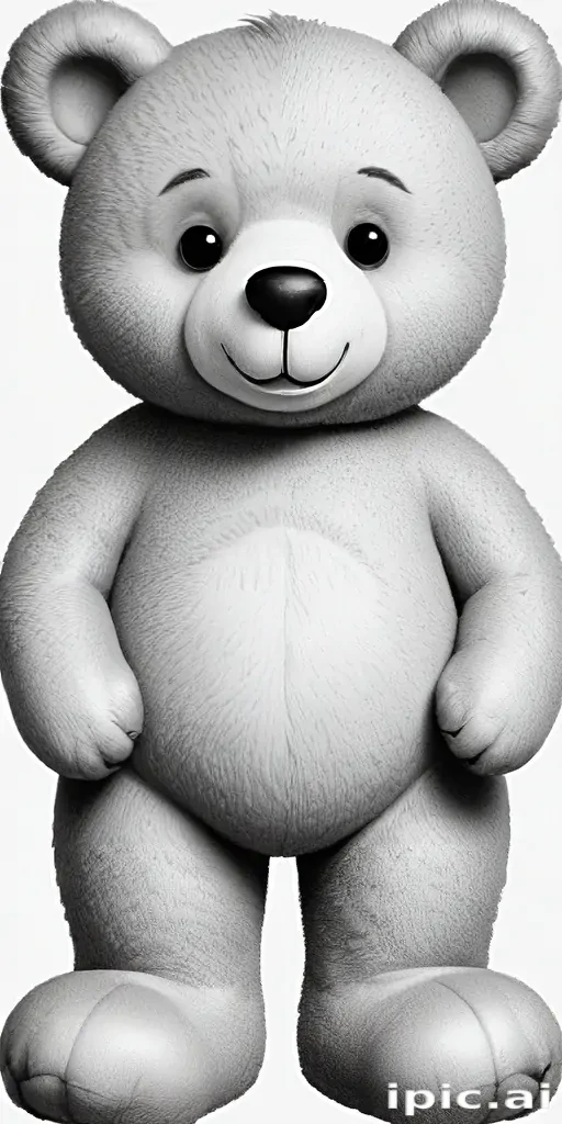 teddy bear clipart black and white