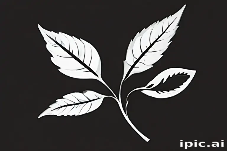 black and white leaf clip art