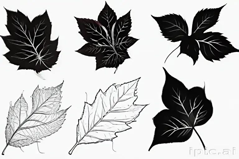 black and white leaf clip art
