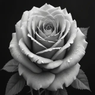 black and white rose clip art