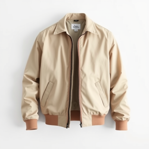 Create a high-resolution image of a plain jacket on a white background, using a Canon EOS 5D Mark IV, ISO 100, f/8, shutter speed 1/125s, 50mm lens, front view, natural lighting, soft focus style.