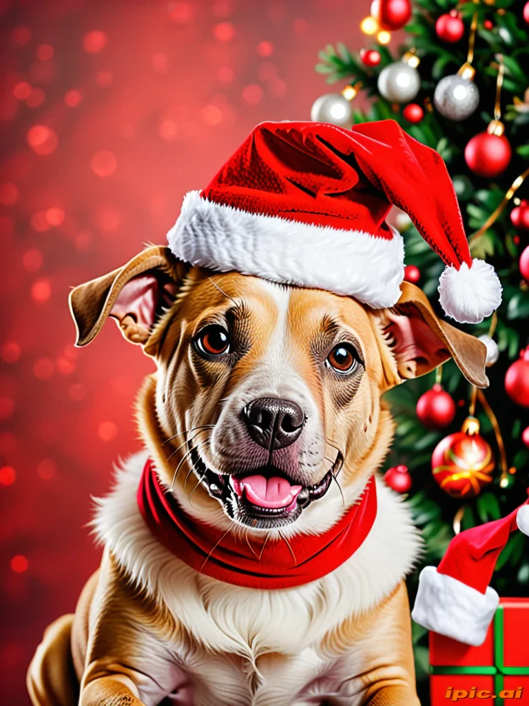 dog christmas background