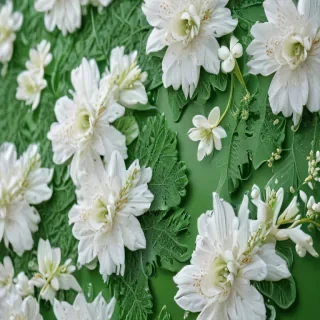 green and white background