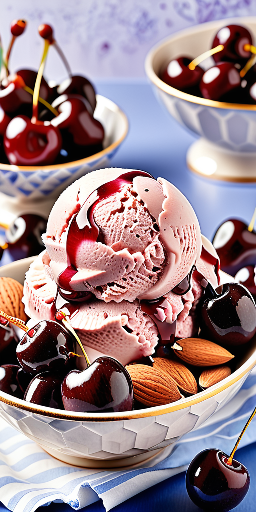 almond and cherry ice cream