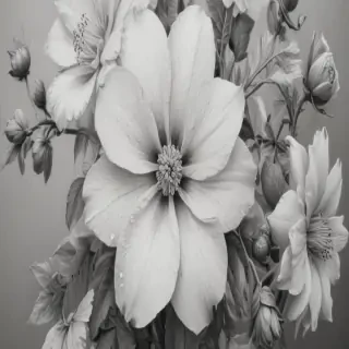 pencil drawing flowers