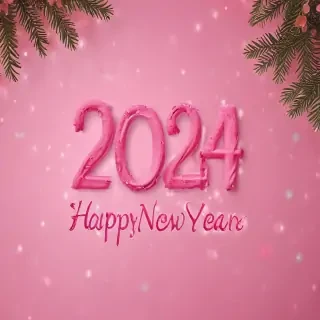 pink happy new year 2024