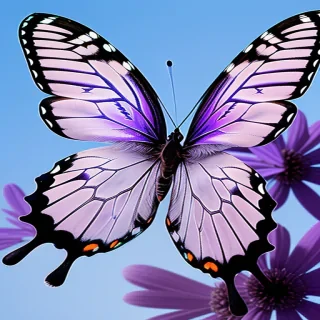 transparent purple butterfly