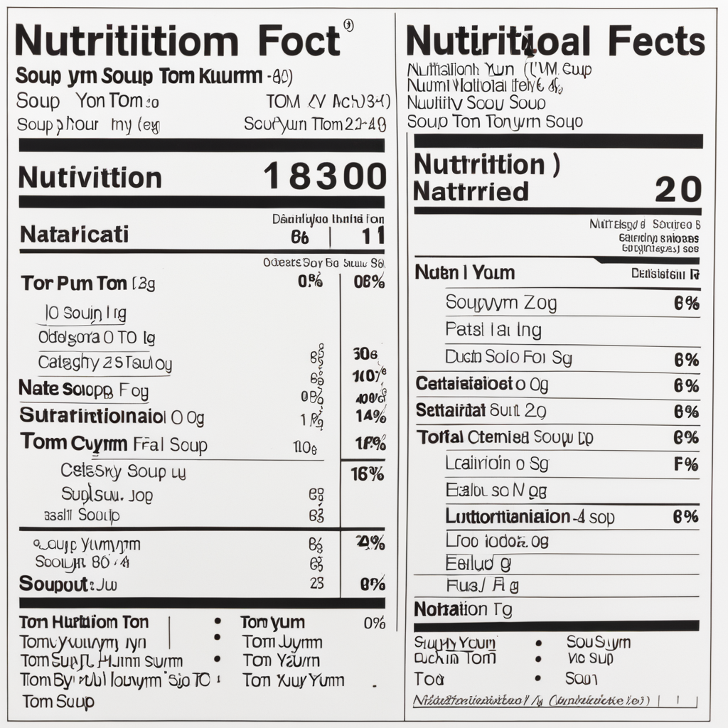 tom yum soup nutritional info