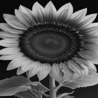 clip art sunflower black and white