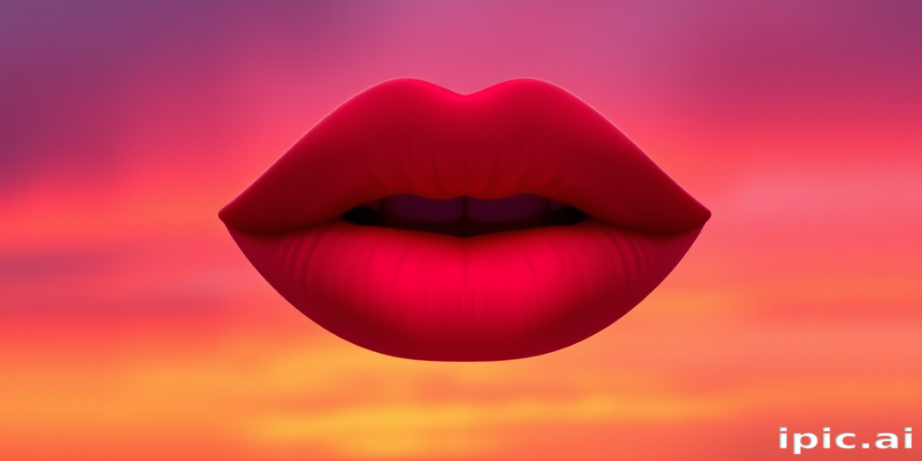 Gradient sunset lips blending warm orange, pink, and purple hues seamlessly, resembling a breathtaking sky at dusk, perfect for artistic expression