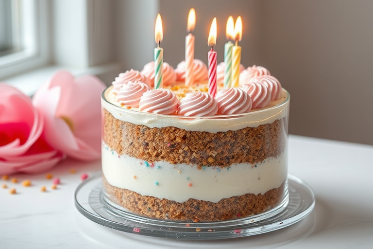 transparent birthday cake