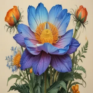 colored drawings of flowers