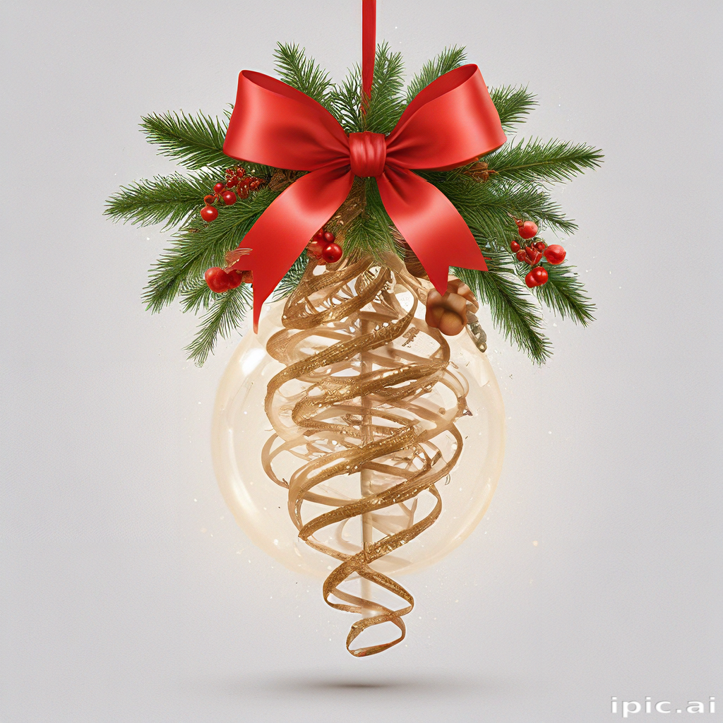 Beautifully Decorated Christmas Ornament with a Festive Red Bow and Pine.