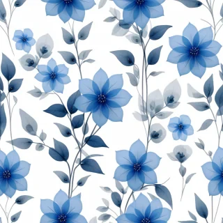 transparent blue flowers