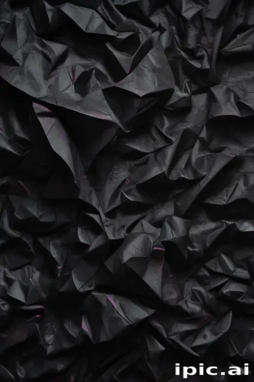 black crumpled paper
