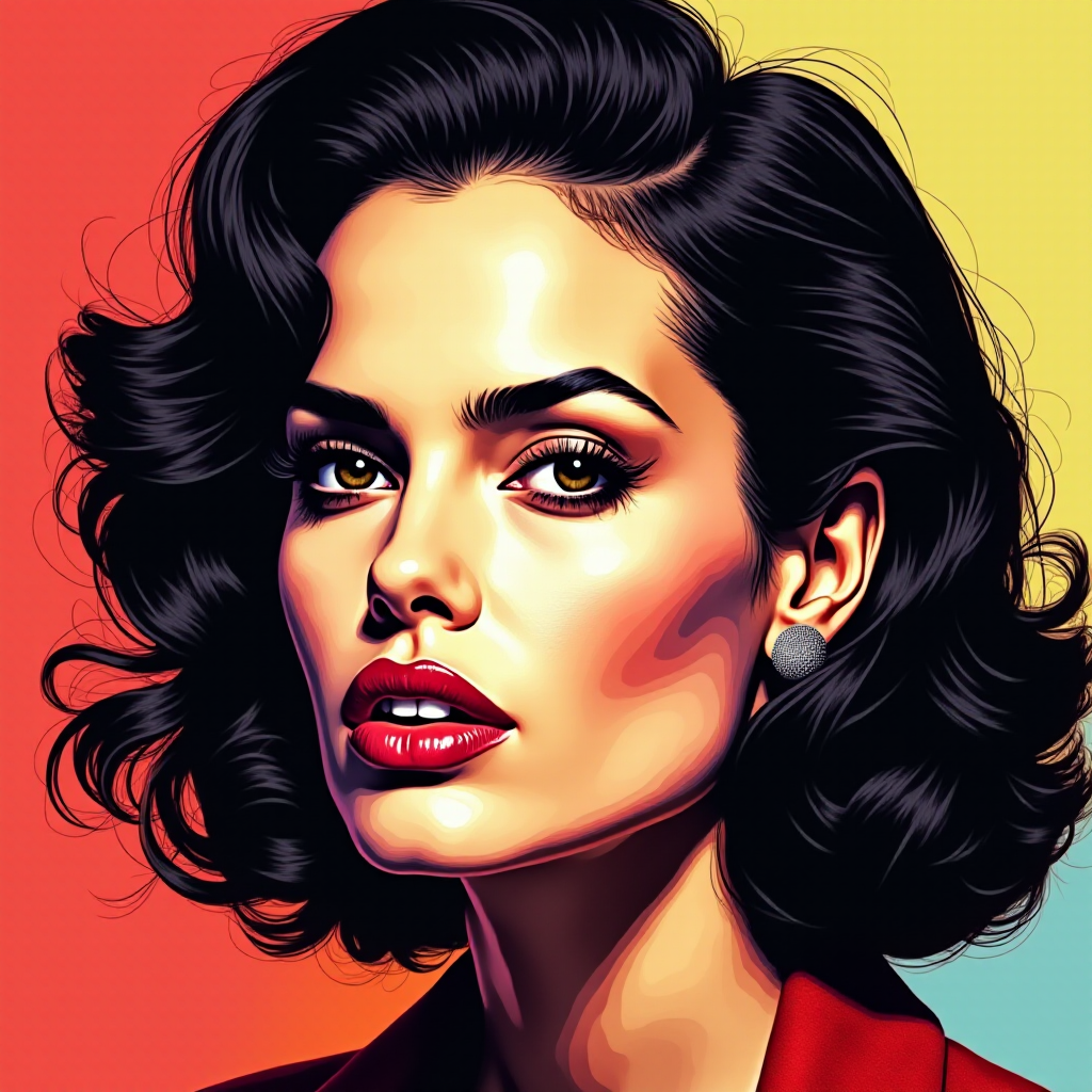 A pop art piece of angelina jolie