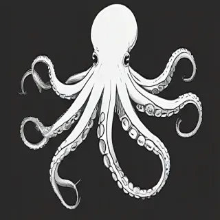 octopus clip art black and white