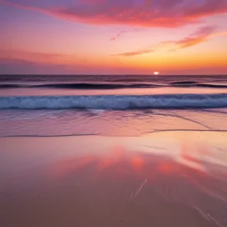 pink beach sunset