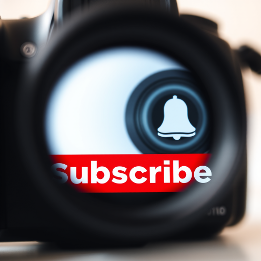 Create an image of a red subscribe button with a bell icon, using a DSLR camera, 50mm lens, aperture f/2.8, ISO 100, in a soft focus style with a clean background to enhance clarity and vibrancy.