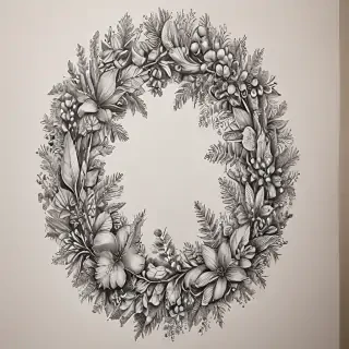 wreath drawing
