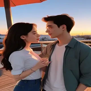 cartoon couple aesthetic
