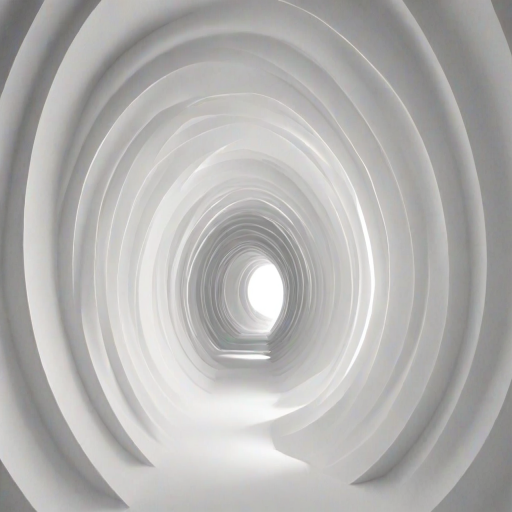 create a smooth, swirling abstract white tunnel with soft gradients and a sense of depth and movement