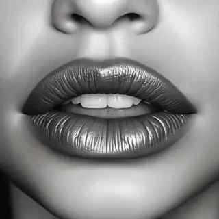 lips clipart black and white