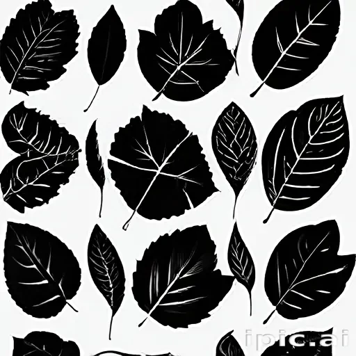black and white clipart leaf
