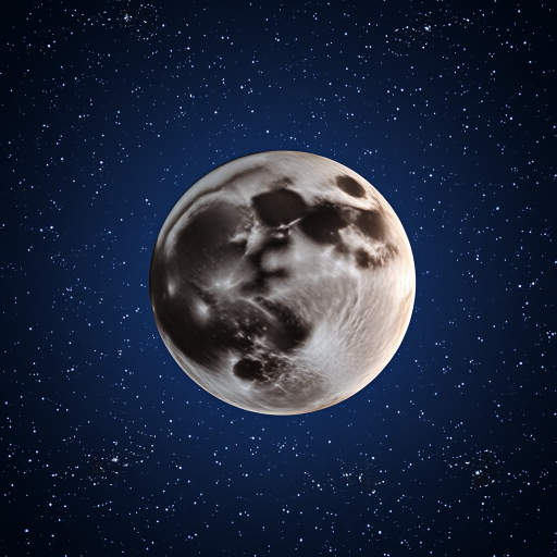 Create a highly detailed image of a distant moon with a textured surface and intricate features, set against a backdrop of a starry space landscape, using a DSLR camera with a 24mm lens, f/2.8 aperture, ISO 800, and a long exposure time to capture the vibrancy of the stars.