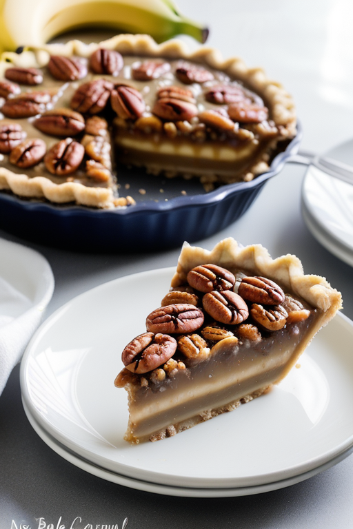 no bake banana caramel pecan pie
