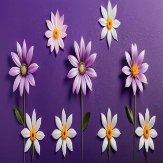 flowers on purple background