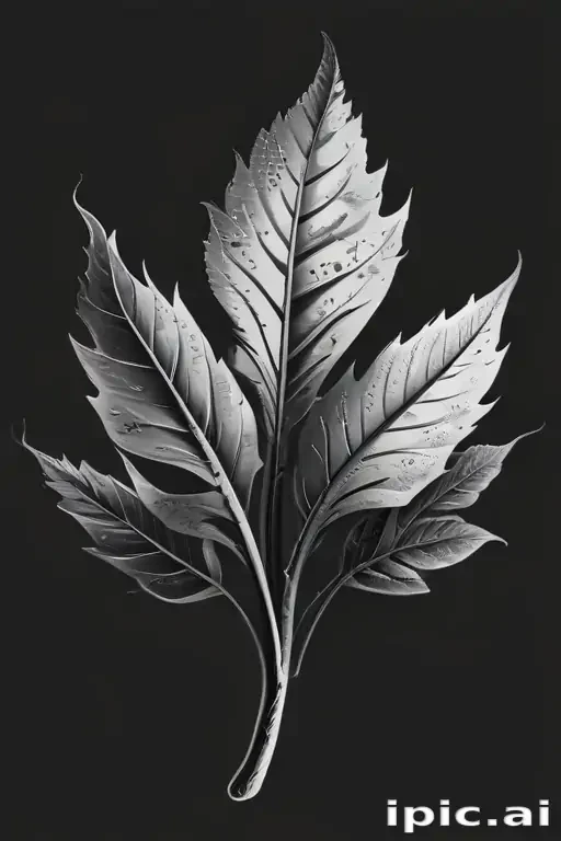 clipart leaf black and white