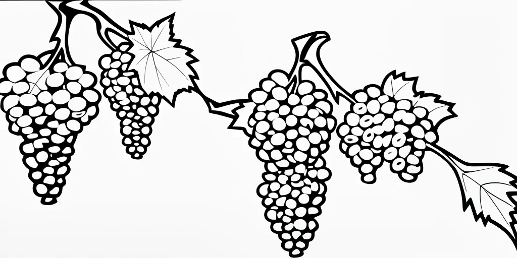grapes clipart black and white