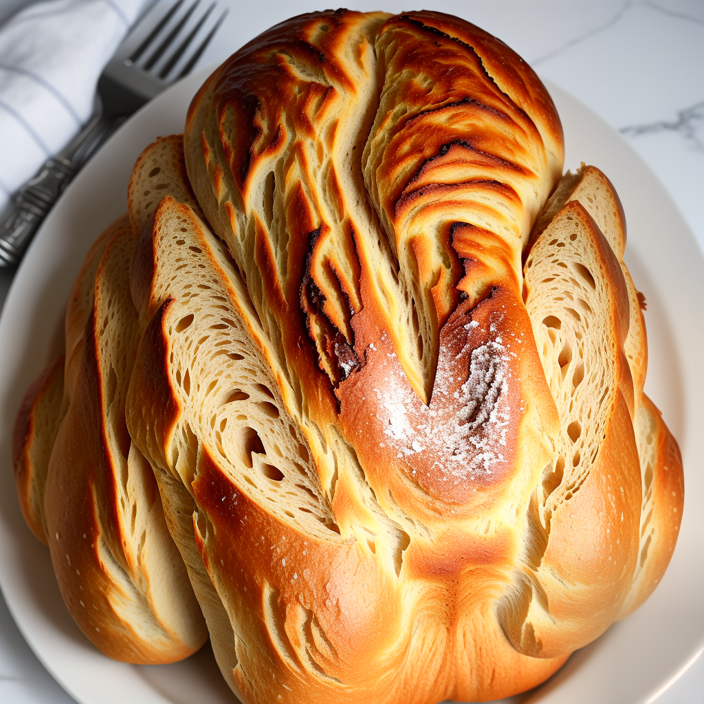 bread in the shape of a turkey