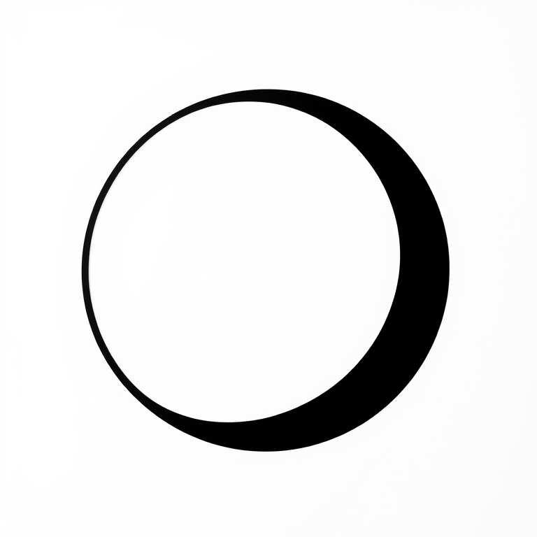 Generate a high-resolution image of a minimalist black logo on a white background, using a Canon EOS R5 camera, 50mm lens, f/1.8 aperture, ISO 100, shot in natural light with a clean, flat lay perspective.