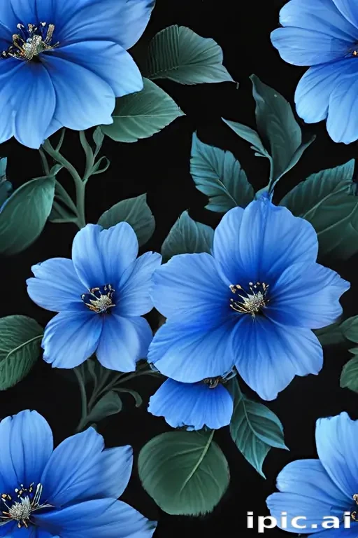 transparent blue flowers