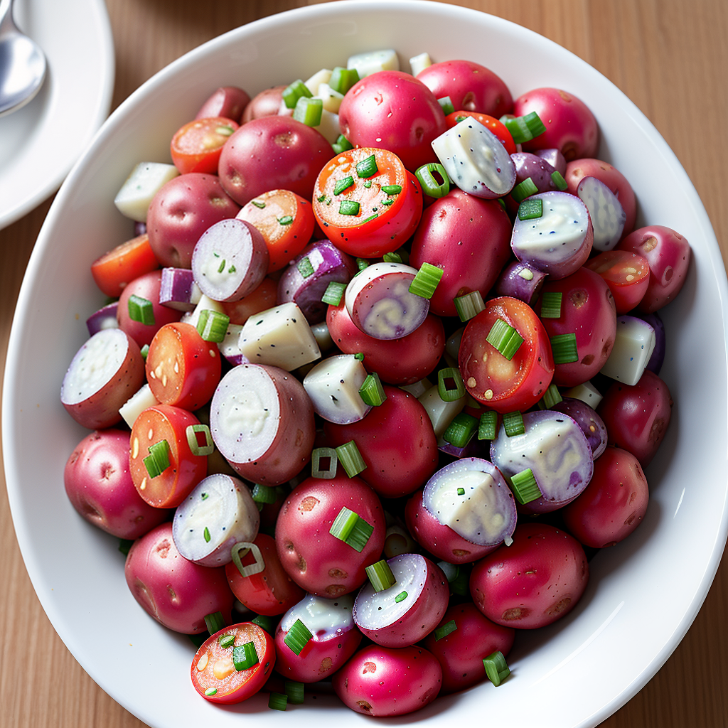 red hot and blue potato salad