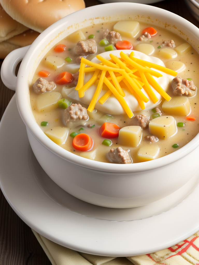 crock pot creamy potato and hamburger soup