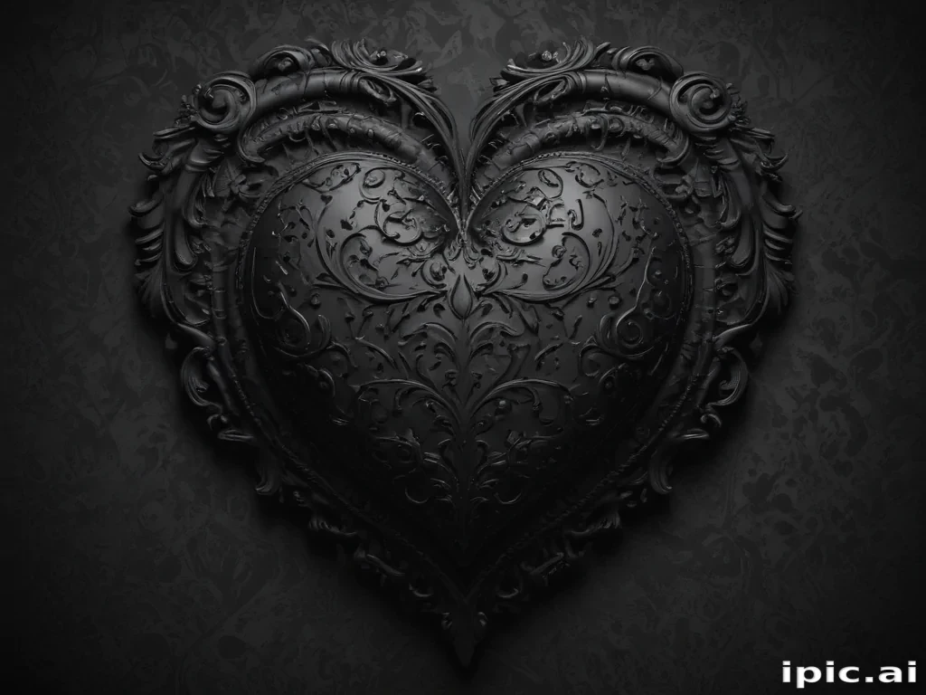 black wallpaper heart